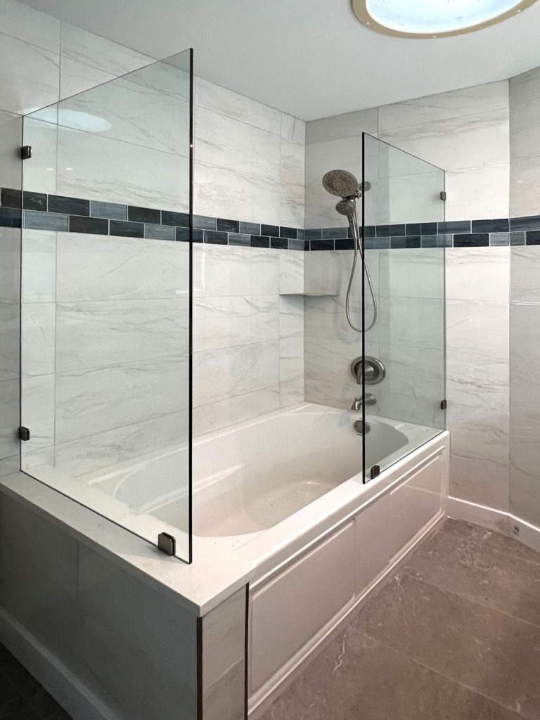 Frameless Glass Panels On Tub
