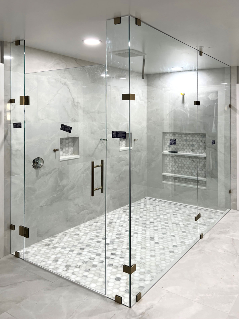 Large Frameless Shower Enclosure
