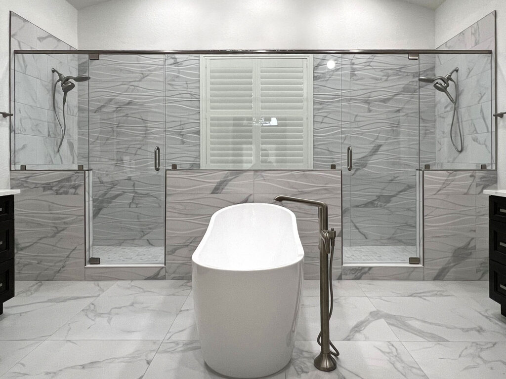 Elegant Double Pivot Door Inline Shower